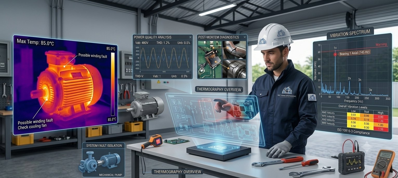 Technician performing a thermal electromechanical inspection